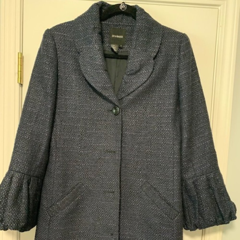 Spanner Blue Tweed Dress Coat/Jacket
